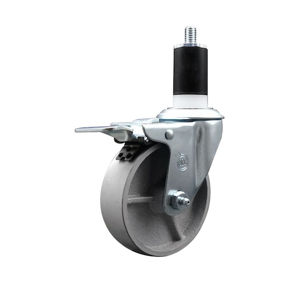 4'' Semi Steel Swivel 1-1/2'' Expanding Stem Caster Total Lock Brake